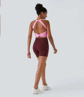 Débardeur yoga court SoftlyZero™ Plush à découpes A-C Débardeur yoga court SoftlyZero™ Plush à découpes A-C