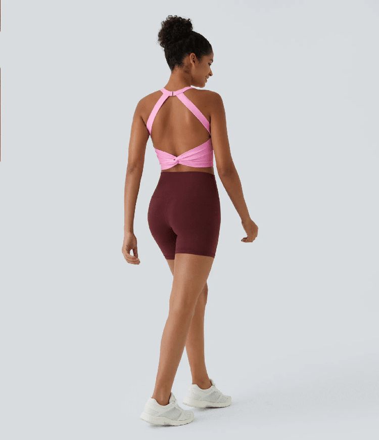 Débardeur yoga court SoftlyZero™ Plush à découpes A-C