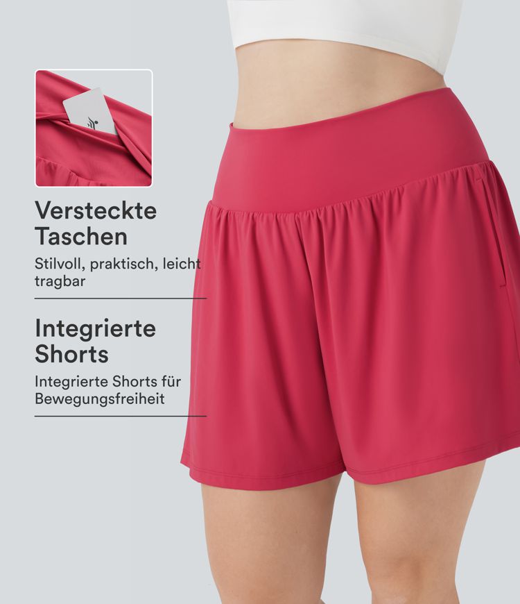 Softlyzero™ Airy - 2-in-1 Yoga-Shorts mit superhohem Bund, Seitentaschen und Cool-Touch - Plus-Size, 18 cm Softlyzero™ Airy - 2-in-1 Yoga-Shorts mit superhohem Bund, Seitentaschen und Cool-Touch - Plus-Size, 18 cm