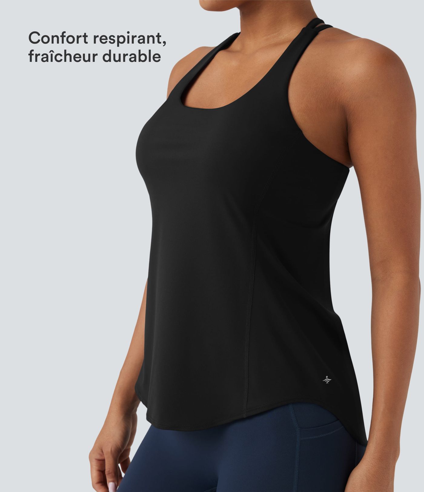 Débardeur running Halara UltraSculpt™ col rond dos croisé bonnets E-G Débardeur running Halara UltraSculpt™ col rond dos croisé bonnets E-G