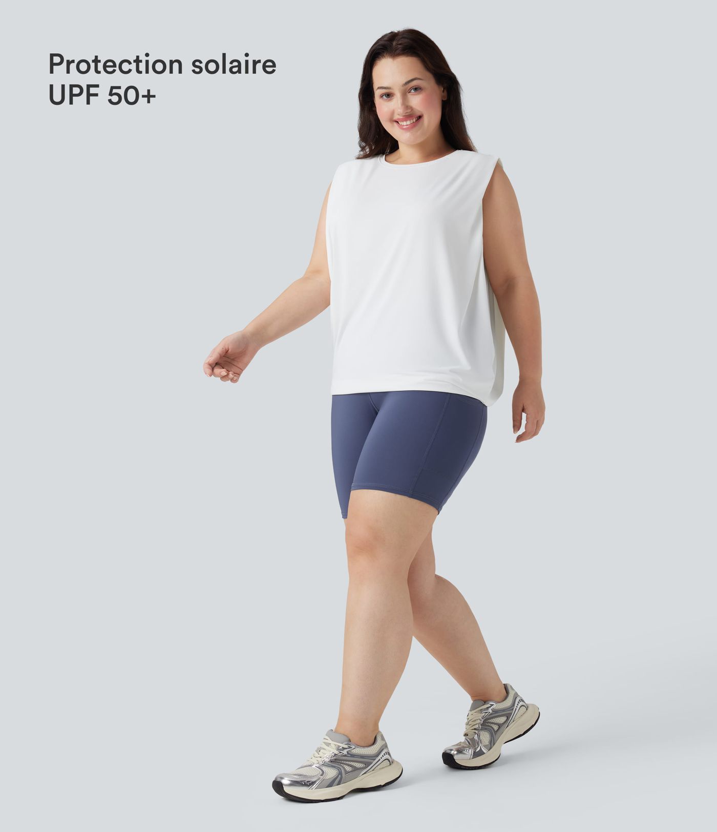 Débardeur yoga grande taille col rond Cool Touch - UPF50+ Débardeur yoga grande taille col rond Cool Touch - UPF50+