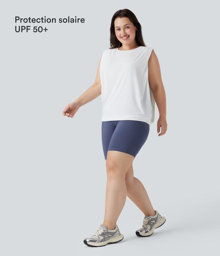 Débardeur yoga grande taille col rond Cool Touch - UPF50+ Débardeur yoga grande taille col rond Cool Touch - UPF50+