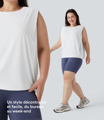Débardeur yoga grande taille col rond Cool Touch - UPF50+ Débardeur yoga grande taille col rond Cool Touch - UPF50+