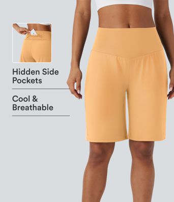 SoftlyZero™ Airy High Waisted Pockets Cool Touch Yoga Bermuda Shorts SoftlyZero™ Airy High Waisted Pockets Cool Touch Yoga Bermuda Shorts