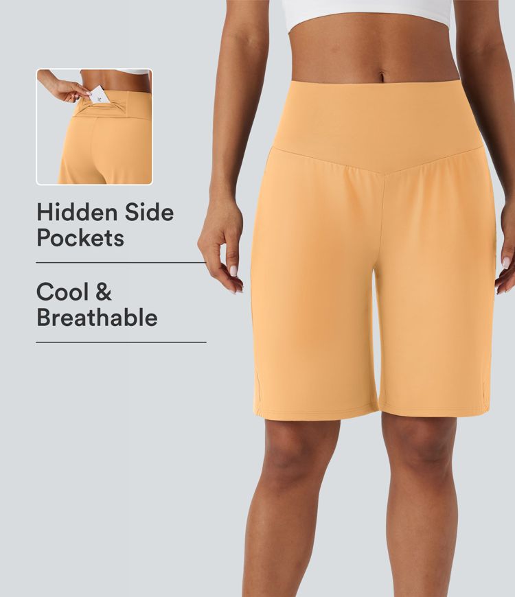 SoftlyZero™ Airy High Waisted Pockets Cool Touch Yoga Bermuda Shorts SoftlyZero™ Airy High Waisted Pockets Cool Touch Yoga Bermuda Shorts