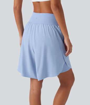 Short de course 2 en 1 SoftlyZero™ QuickDry taille haute, effet ventre plat, pois réfléchissants, ourlet croisé, 23 cm, avec poches Short de course 2 en 1 SoftlyZero™ QuickDry taille haute, effet ventre plat, pois réfléchissants, ourlet croisé, 23 cm, avec poches
