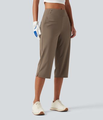 Mid Rise Quick Dry Capri Golf Pants with Pockets-UPF40+ Mid Rise Quick Dry Capri Golf Pants with Pockets-UPF40+