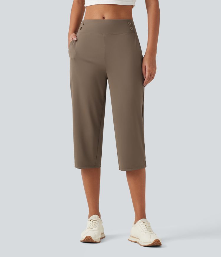 Mid Rise Quick Dry Capri Golf Pants with Pockets-UPF40+ Mid Rise Quick Dry Capri Golf Pants with Pockets-UPF40+