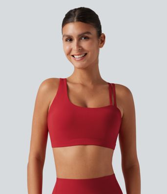 Halara UltraSculpt™ Ribbed Low Support Asymmetric Cut Out Built-in Bra Running Sports Bra Halara UltraSculpt™ Ribbed Low Support Asymmetric Cut Out Built-in Bra Running Sports Bra
