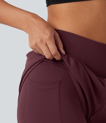 Breezeful™ High Waisted Tummy Control 2-in-1 Quick Dry Running Trousers with Pockets