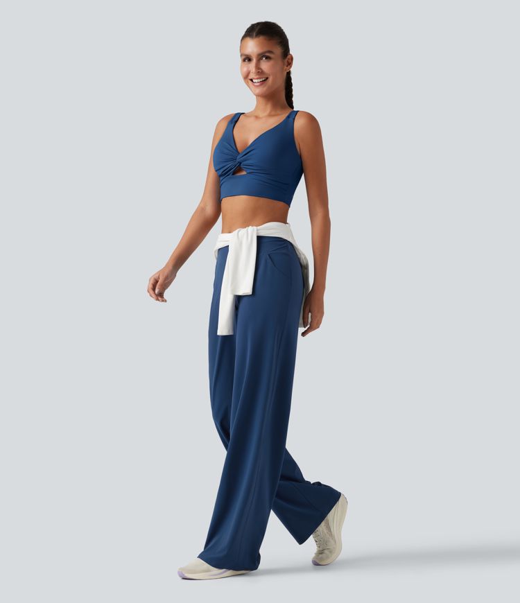 Pantalon de yoga Halara UltraSculpt™ taille haute, coupe droite et croisée, avec poches Pantalon de yoga Halara UltraSculpt™ taille haute, coupe droite et croisée, avec poches