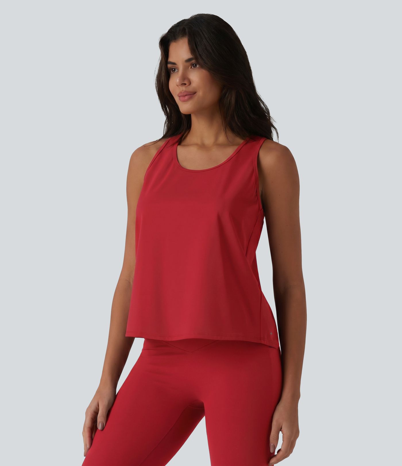 SoftlyZero™ Airy Racerback Contrast Lace InstantCool Workout Tank Top-UPF50+