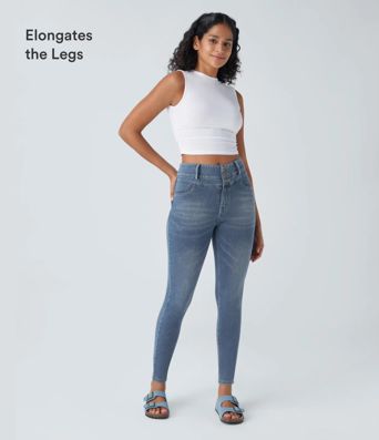 Halara Flex™ High Waisted Zipper Pockets Casual Skinny Jeans