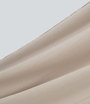 Pantalon décontracté taille haute à cordon de serrage, effet lin, avec poches Pantalon décontracté taille haute à cordon de serrage, effet lin, avec poches