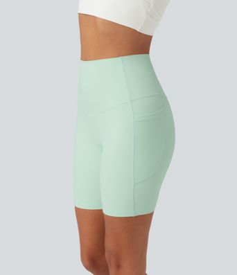 Halara UltraSculpt™ High Waisted Tummy Control Shaping Training Biker Shorts 7'' with Pockets