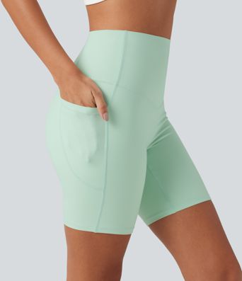 Halara UltraSculpt™ High Waisted Tummy Control Shaping Training Biker Shorts 7'' with Pockets