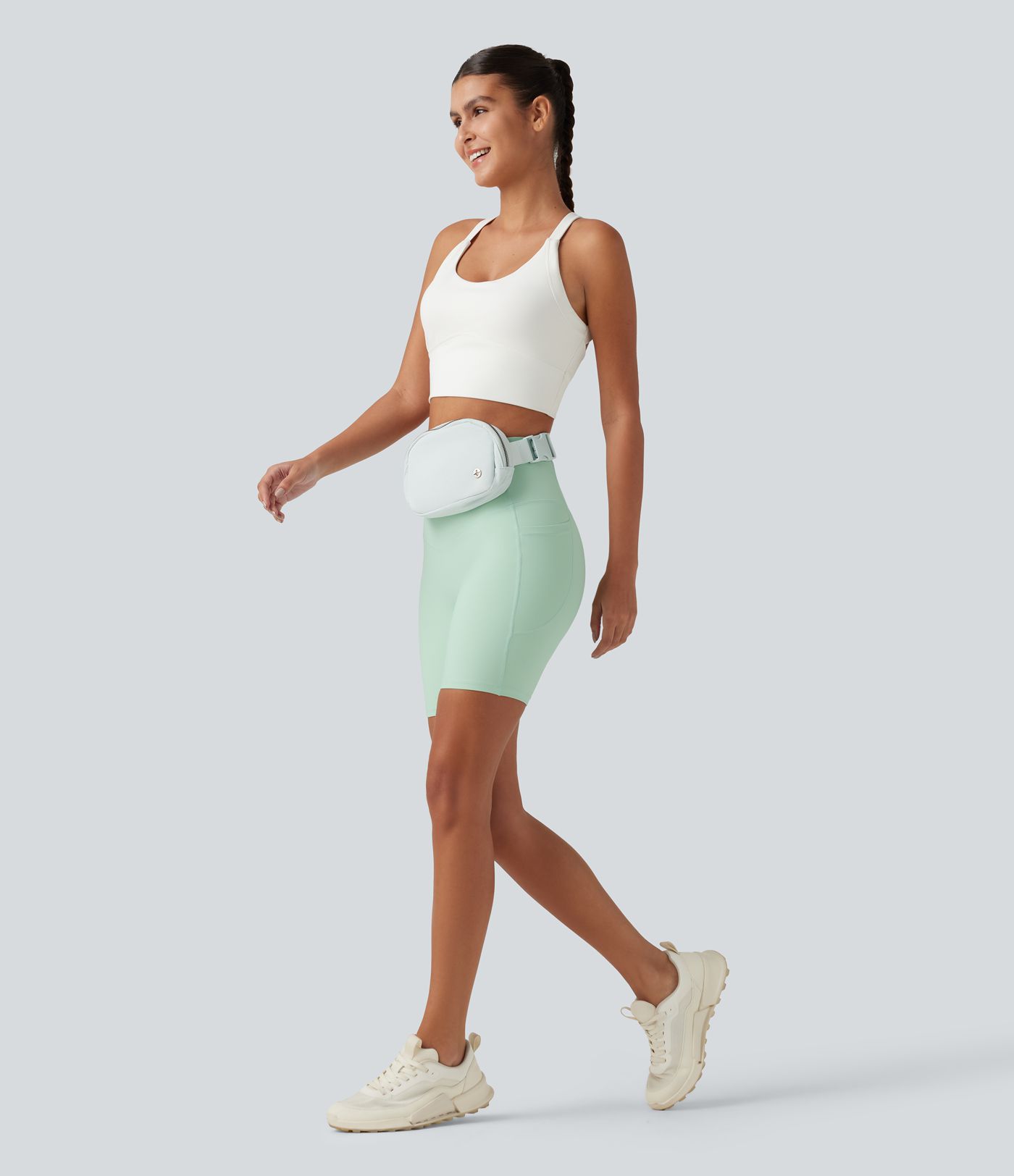 Halara UltraSculpt™ High Waisted Tummy Control Shaping Training Biker Shorts 7'' with Pockets