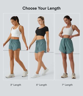 Flowy 2-in-1-Shorts mit Kordelzug und konstrastierendem Mesh