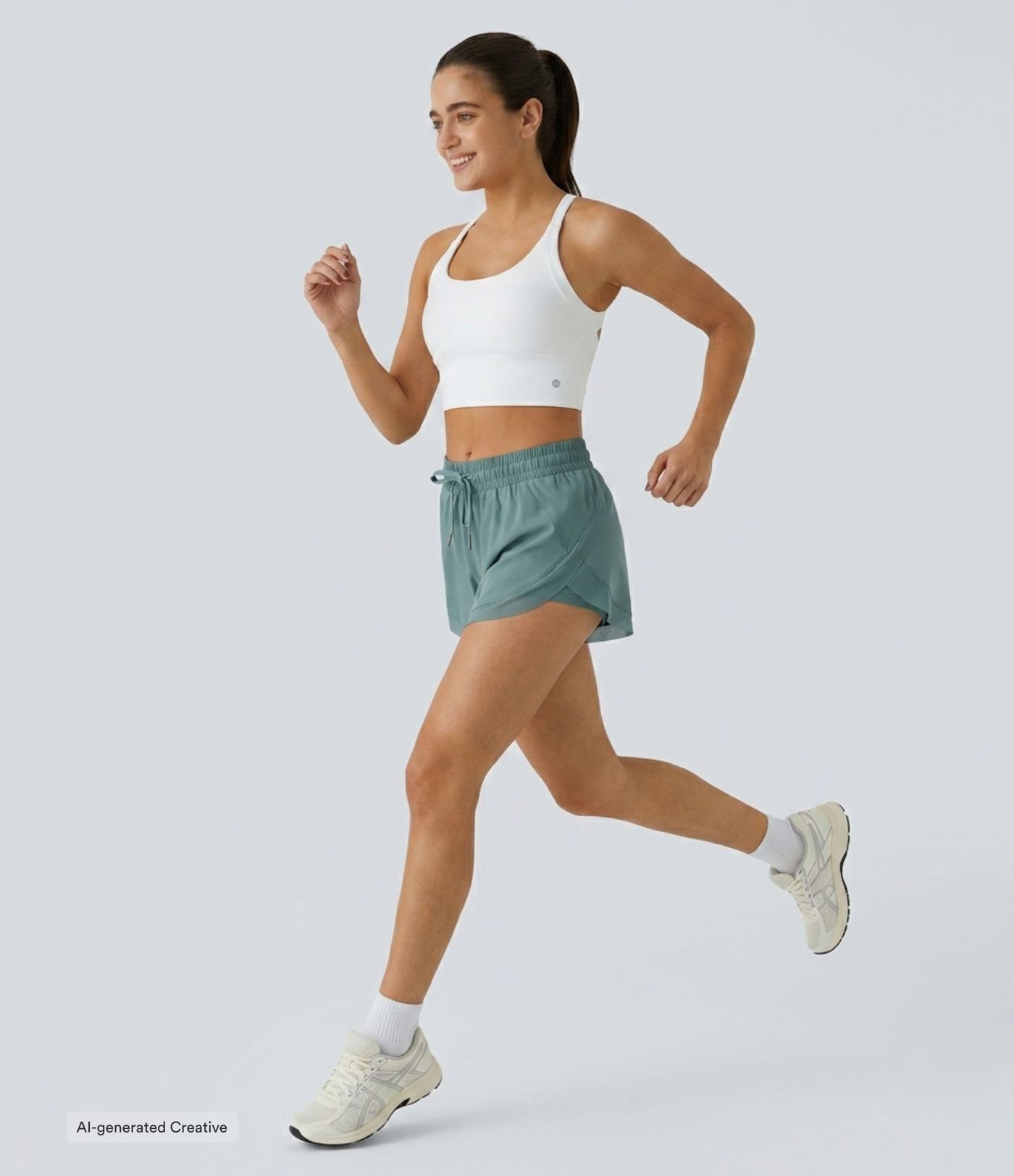 Flowy 2-in-1-Shorts mit Kordelzug und konstrastierendem Mesh