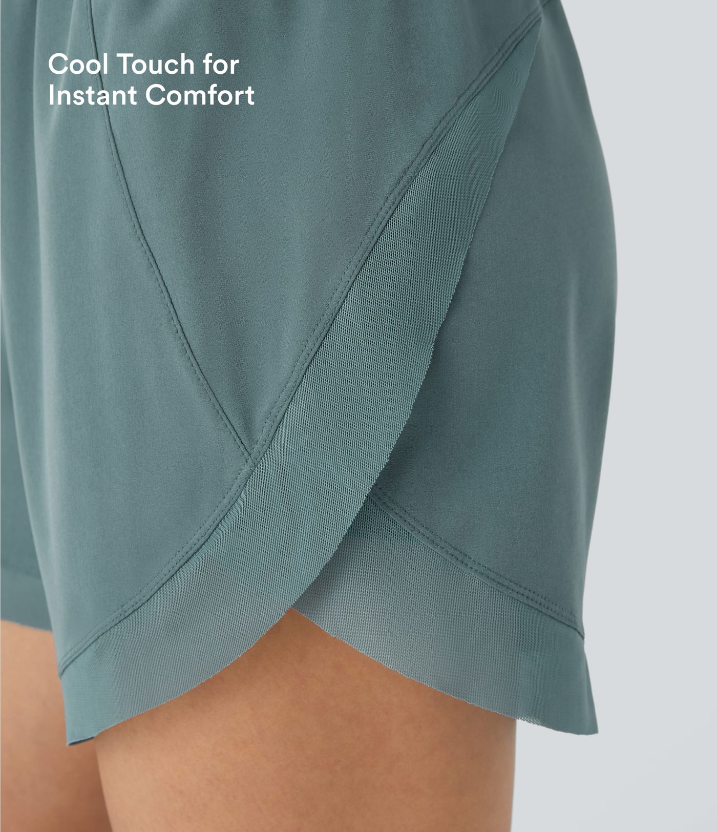 Shorts de running 2 en 1, talle medio con cordón, mesh en contraste, estilo fluido, 5'' Shorts de running 2 en 1, talle medio con cordón, mesh en contraste, estilo fluido, 5''