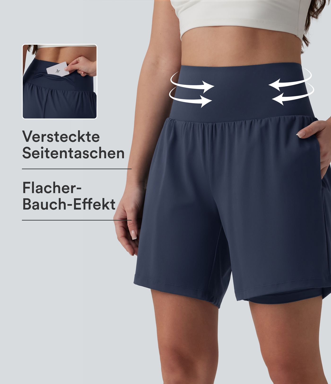 Softlyzero™ Airy - 2-in-1 Yoga-Shorts mit superhohem Bund, mehreren Taschen, Bauchkontrolle und Cool-Touch - 17,8 cm Softlyzero™ Airy - 2-in-1 Yoga-Shorts mit superhohem Bund, mehreren Taschen, Bauchkontrolle und Cool-Touch - 17,8 cm