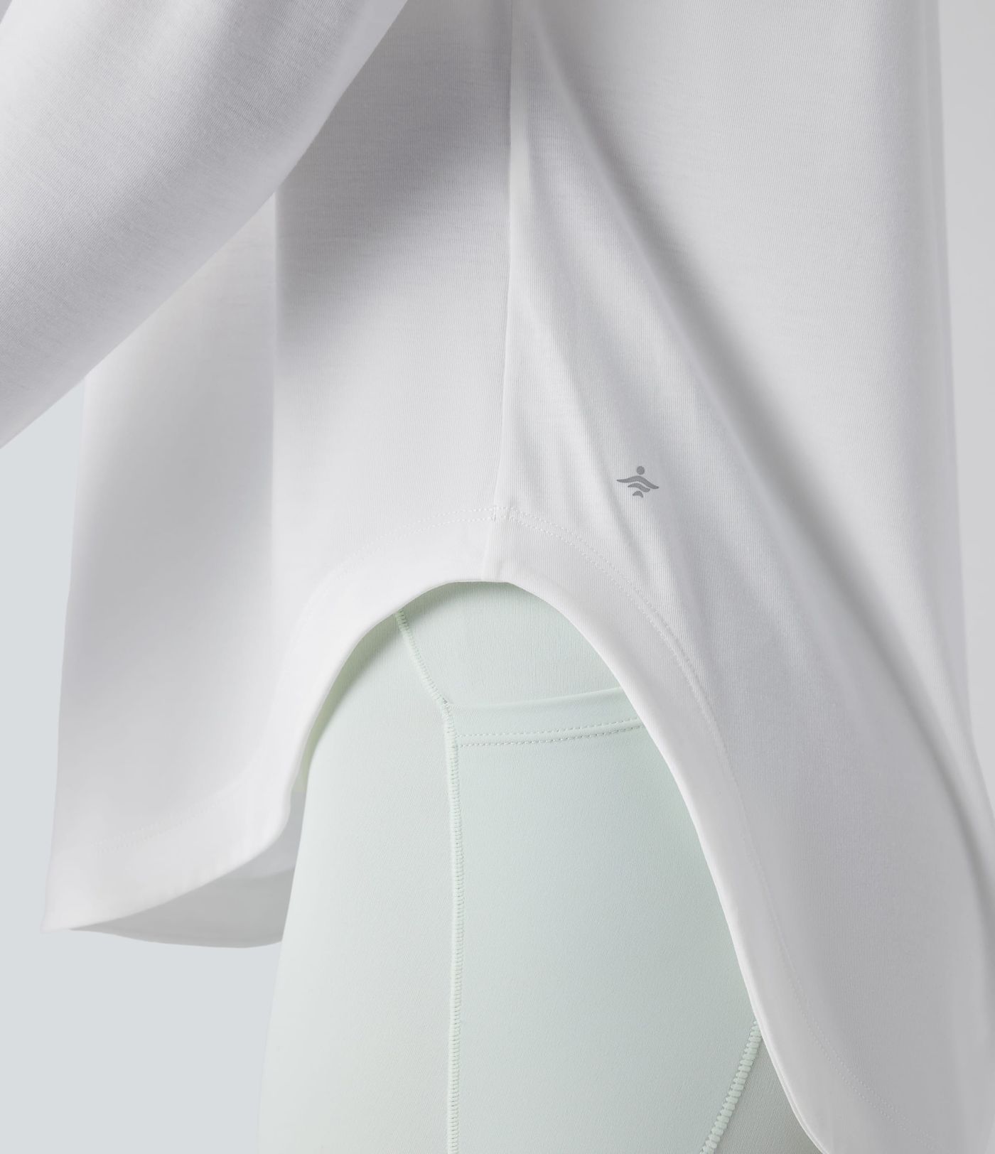 Top de sport yoga une épaule séchage rapide ourlet arrondi asymétrique manches longues avec trous pouces - Brassière intégrée Top de sport yoga une épaule séchage rapide ourlet arrondi asymétrique manches longues avec trous pouces - Brassière intégrée