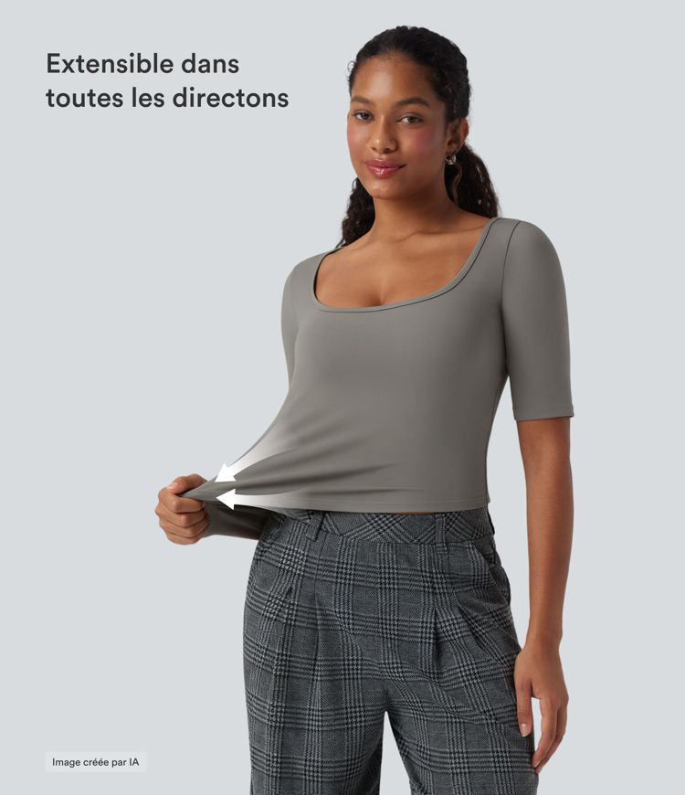 T-shirt de travail SoftlyZero™ Airy encolure arrondie manches courtes effet frais InstantCool T-shirt de travail SoftlyZero™ Airy encolure arrondie manches courtes effet frais InstantCool