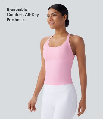 SoftlyZero™ Plush Cut Out Yoga Tank Top A-D Cups SoftlyZero™ Plush Cut Out Yoga Tank Top A-D Cups