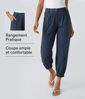 Joggings décontractés à taille mi-haute avec poches Joggings décontractés à taille mi-haute avec poches