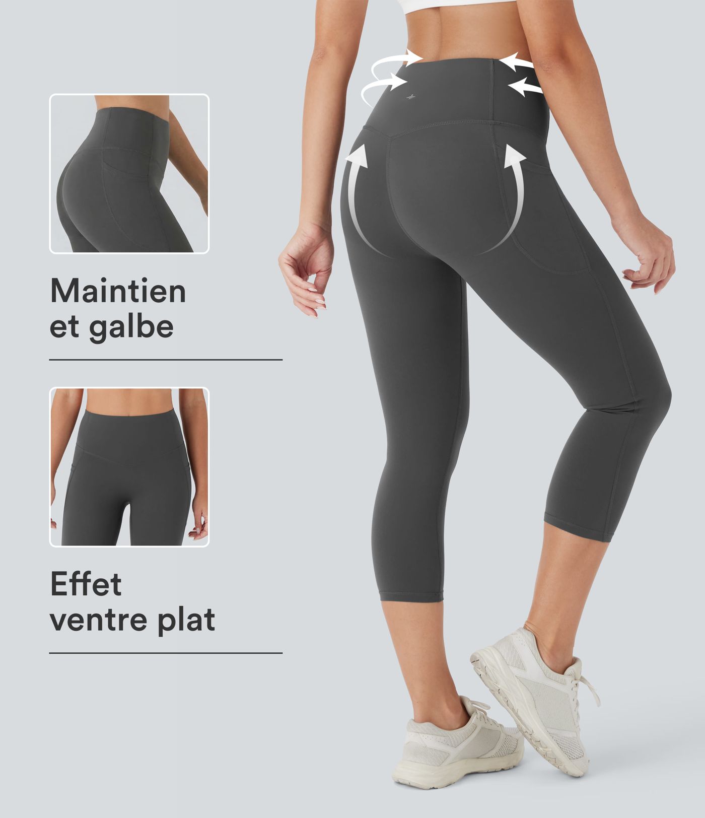 Legging corsaire d'entraînement gainant galbant taille haute avec poches Halara UltraSculpt™ Legging corsaire d'entraînement gainant galbant taille haute avec poches Halara UltraSculpt™