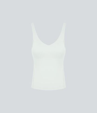 Softlyzero™ Plush Top Débardeur Uni Col en V Soutien-Gorge Intégré Softlyzero™ Plush Top Débardeur Uni Col en V Soutien-Gorge Intégré