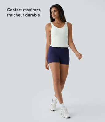Softlyzero™ Plush Top Débardeur Uni Col en V Soutien-Gorge Intégré Softlyzero™ Plush Top Débardeur Uni Col en V Soutien-Gorge Intégré