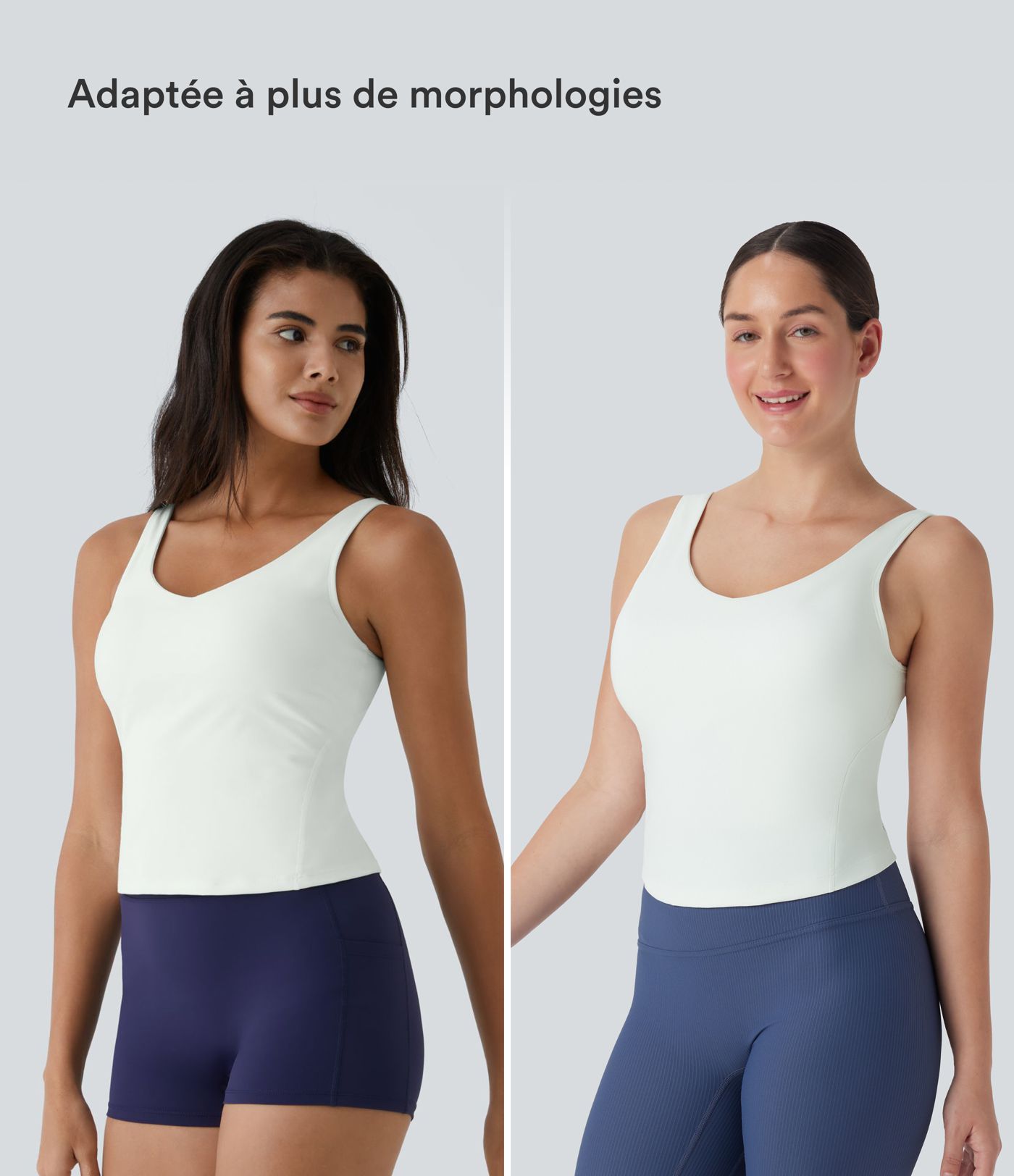 Softlyzero™ Plush Top Débardeur Uni Col en V Soutien-Gorge Intégré Softlyzero™ Plush Top Débardeur Uni Col en V Soutien-Gorge Intégré