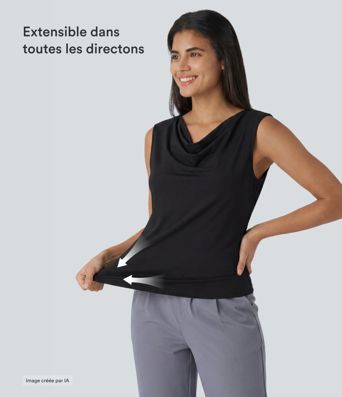 Chemisier Travail Sans Manches à Col en Cowl Chemisier Travail Sans Manches à Col en Cowl