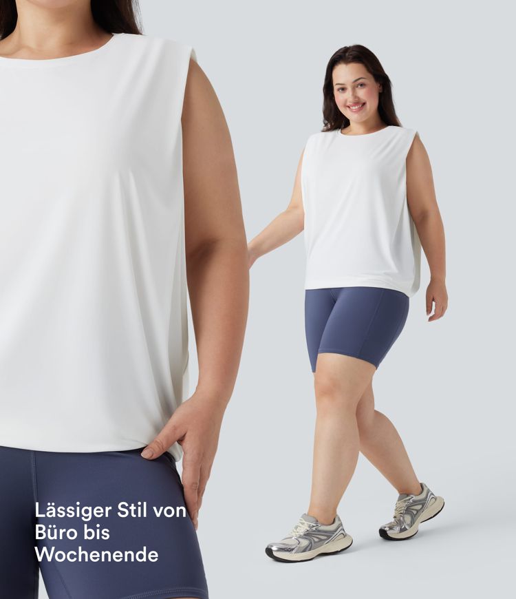 Yoga-Tanktop mit Rundhausausschnitt und Cool-Touch - Plus-Size, UPF50+ Yoga-Tanktop mit Rundhausausschnitt und Cool-Touch - Plus-Size, UPF50+