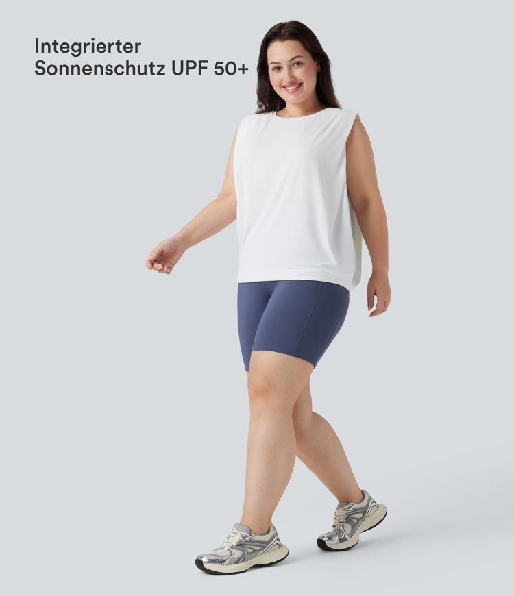 Yoga-Tanktop mit Rundhausausschnitt und Cool-Touch - Plus-Size, UPF50+ Yoga-Tanktop mit Rundhausausschnitt und Cool-Touch - Plus-Size, UPF50+