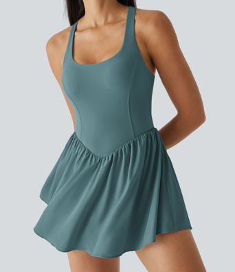 Breezeful™ - Fließendes 2-in-1 Pickleball-Minikleid im Korsett-Stil mit Seitentaschen - A-C Cups, schnelltrocknend