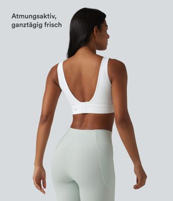 Halara Ultrasculpt™ Brassière de sport d'entraînement à maintien moyen, dos nu, boucle réglable, avec soutien-gorge intégré