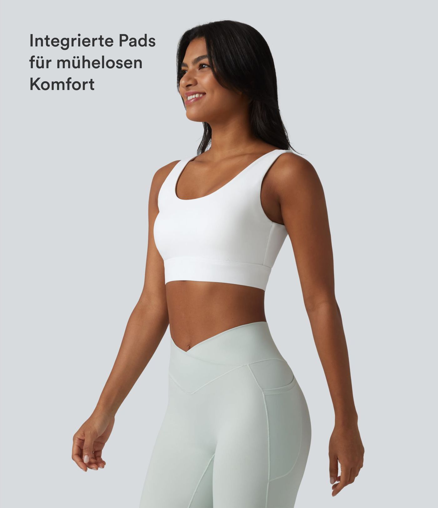 Halara Ultrasculpt™ Brassière de sport d'entraînement à maintien moyen, dos nu, boucle réglable, avec soutien-gorge intégré