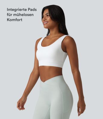 Halara Ultrasculpt™ Brassière de sport d'entraînement à maintien moyen, dos nu, boucle réglable, avec soutien-gorge intégré