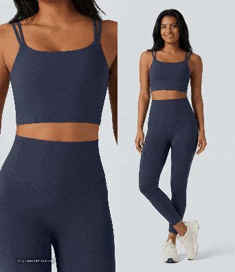 Halara UltraSculpt™ Yoga-Tanktop mit doppelten Trägern und gedrehtem Rücken