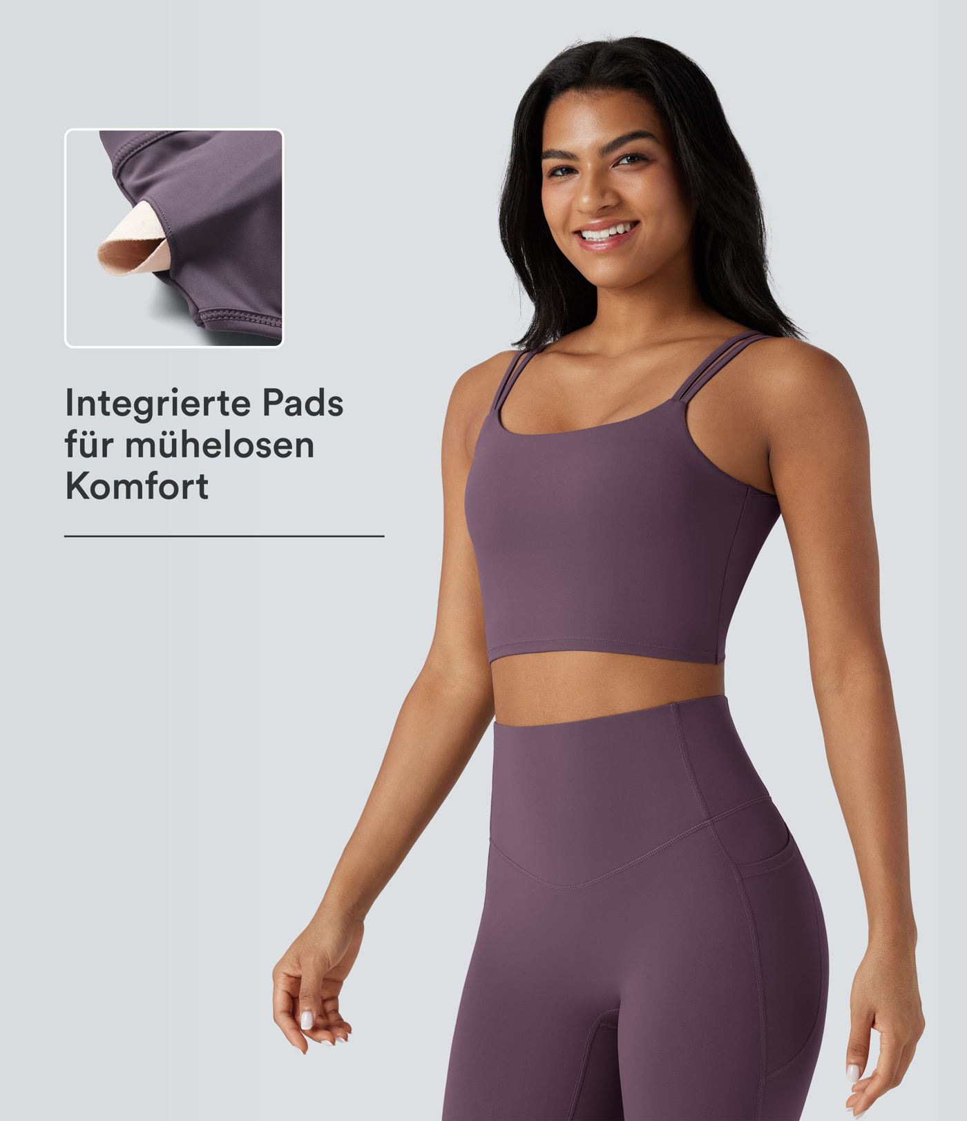 Halara UltraSculpt™ Yoga-Tanktop mit doppelten Trägern und gedrehtem Rücken
