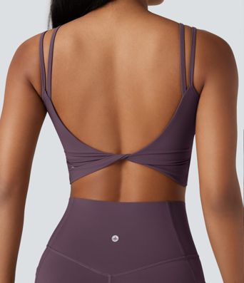 Halara UltraSculpt™ Yoga-Tanktop mit doppelten Trägern und gedrehtem Rücken
