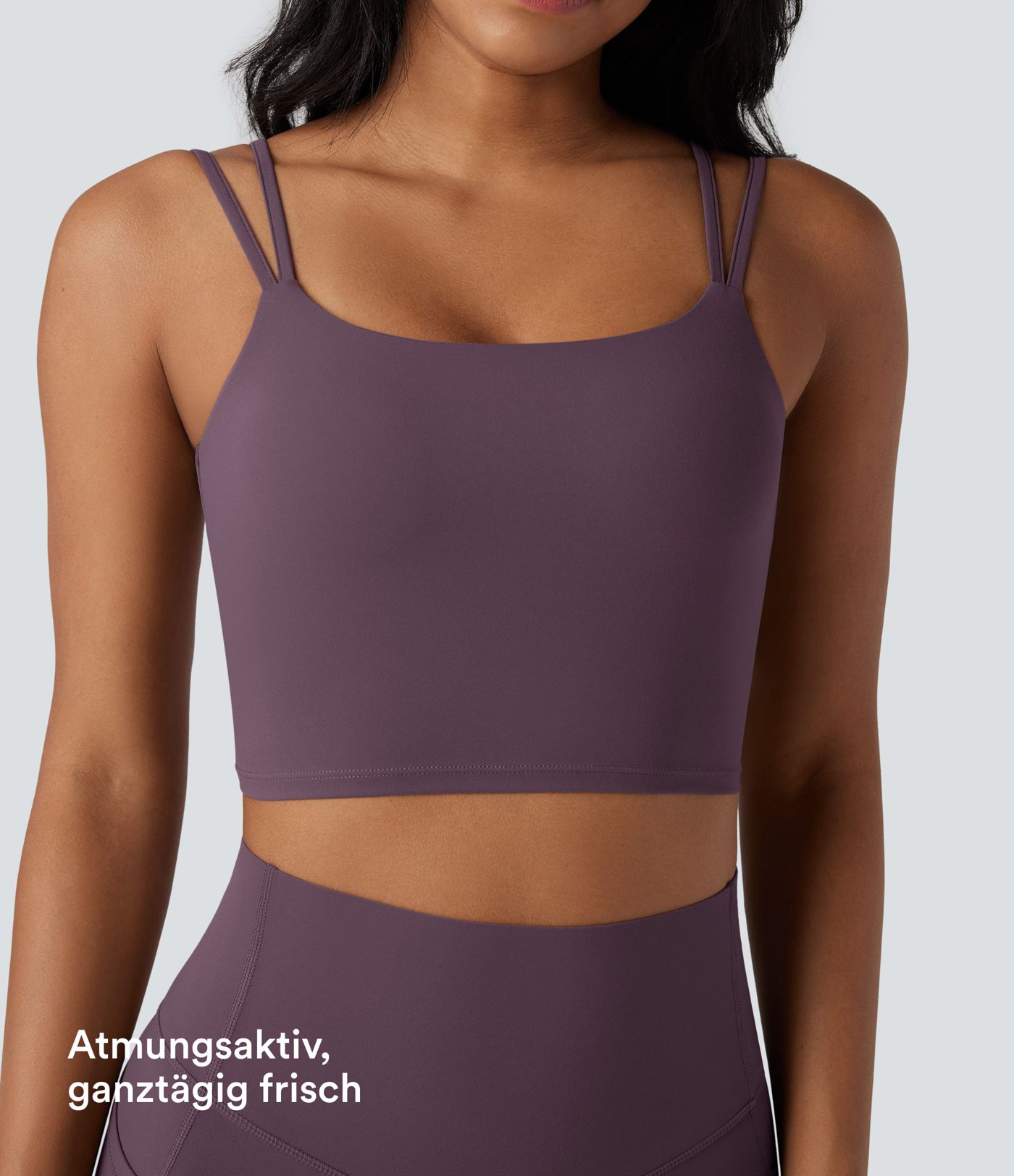 Halara UltraSculpt™ Yoga-Tanktop mit doppelten Trägern und gedrehtem Rücken