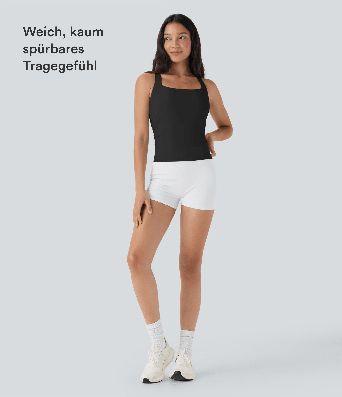 SoftlyZero™ Débardeur de course à col carré aérien et toucher frais - Longueur plus longue - Protection UV UPF50+