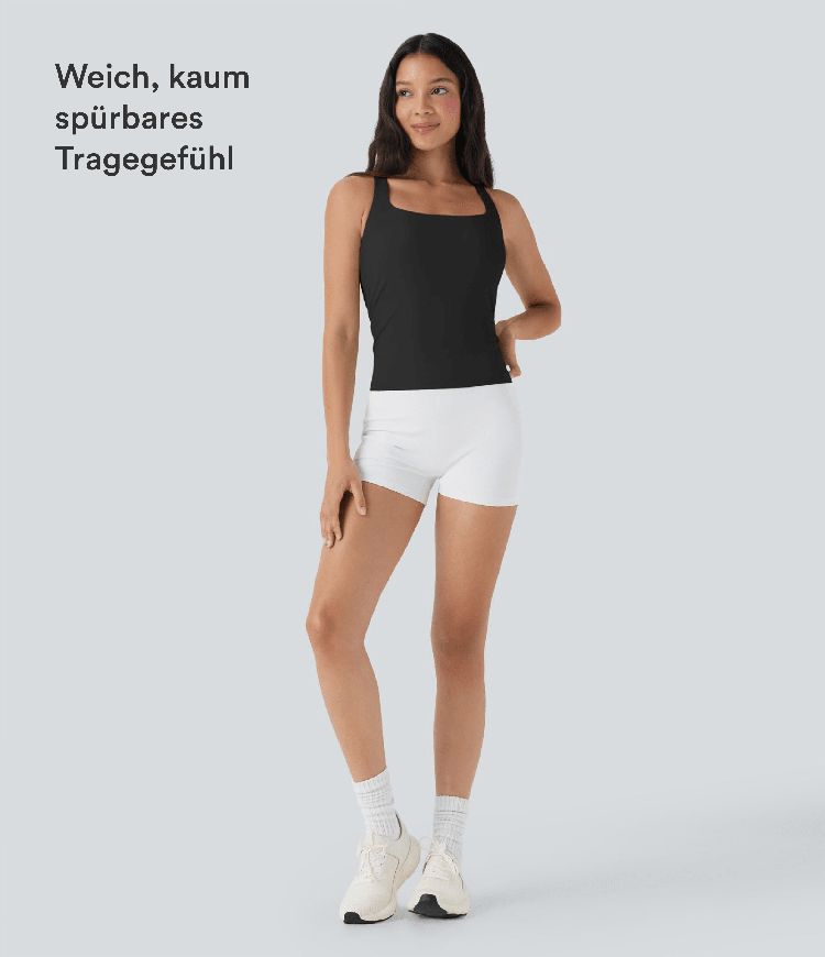 SoftlyZero™ Débardeur de course à col carré aérien et toucher frais - Longueur plus longue - Protection UV UPF50+