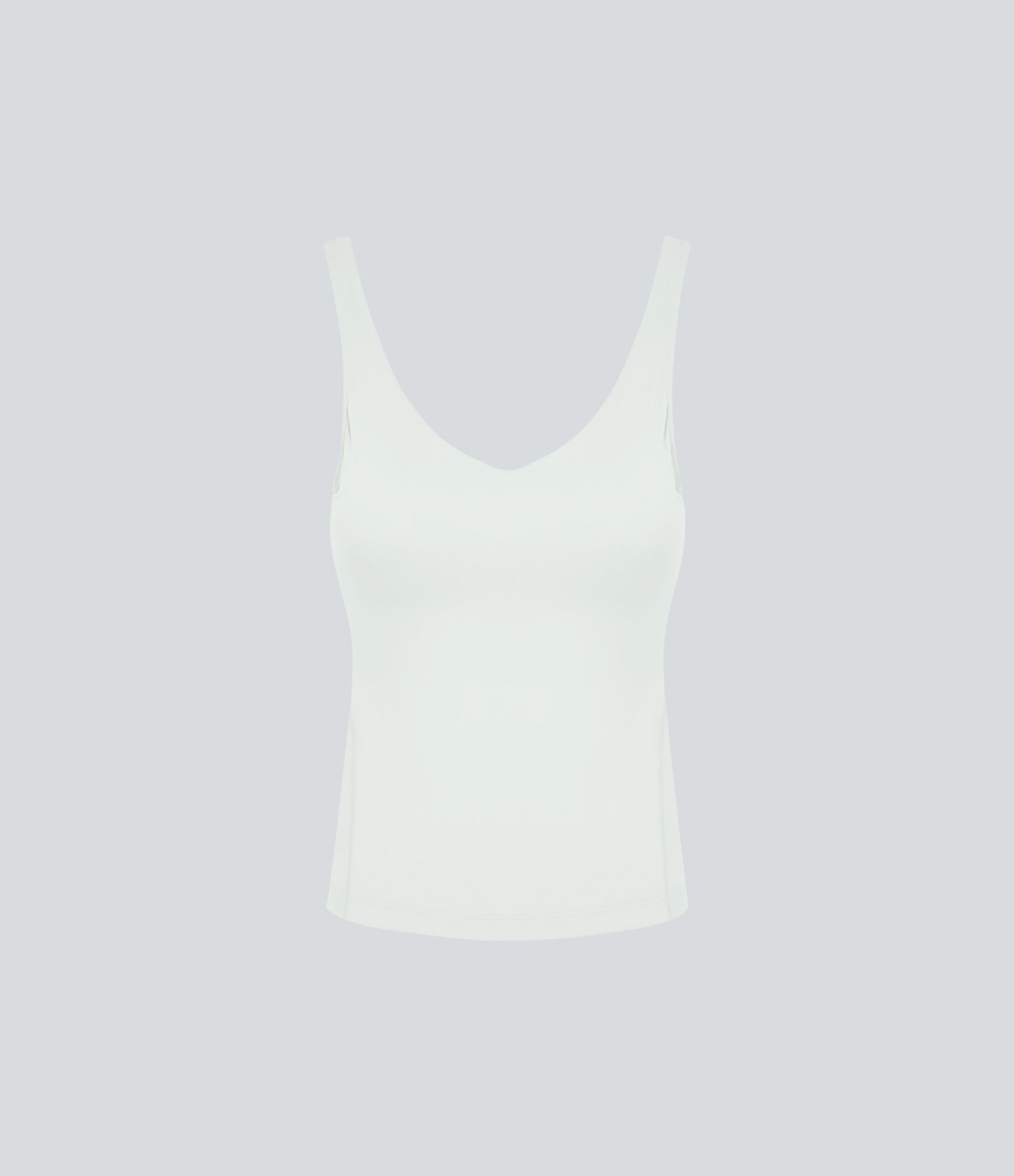 Softlyzero™ gepolstertes schlichtes Tanktop mit V-Ausschnitt Softlyzero™ gepolstertes schlichtes Tanktop mit V-Ausschnitt