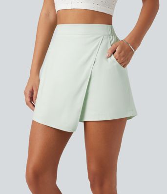High Waisted Baggy Casual Linen-Blend Shorts with Pockets