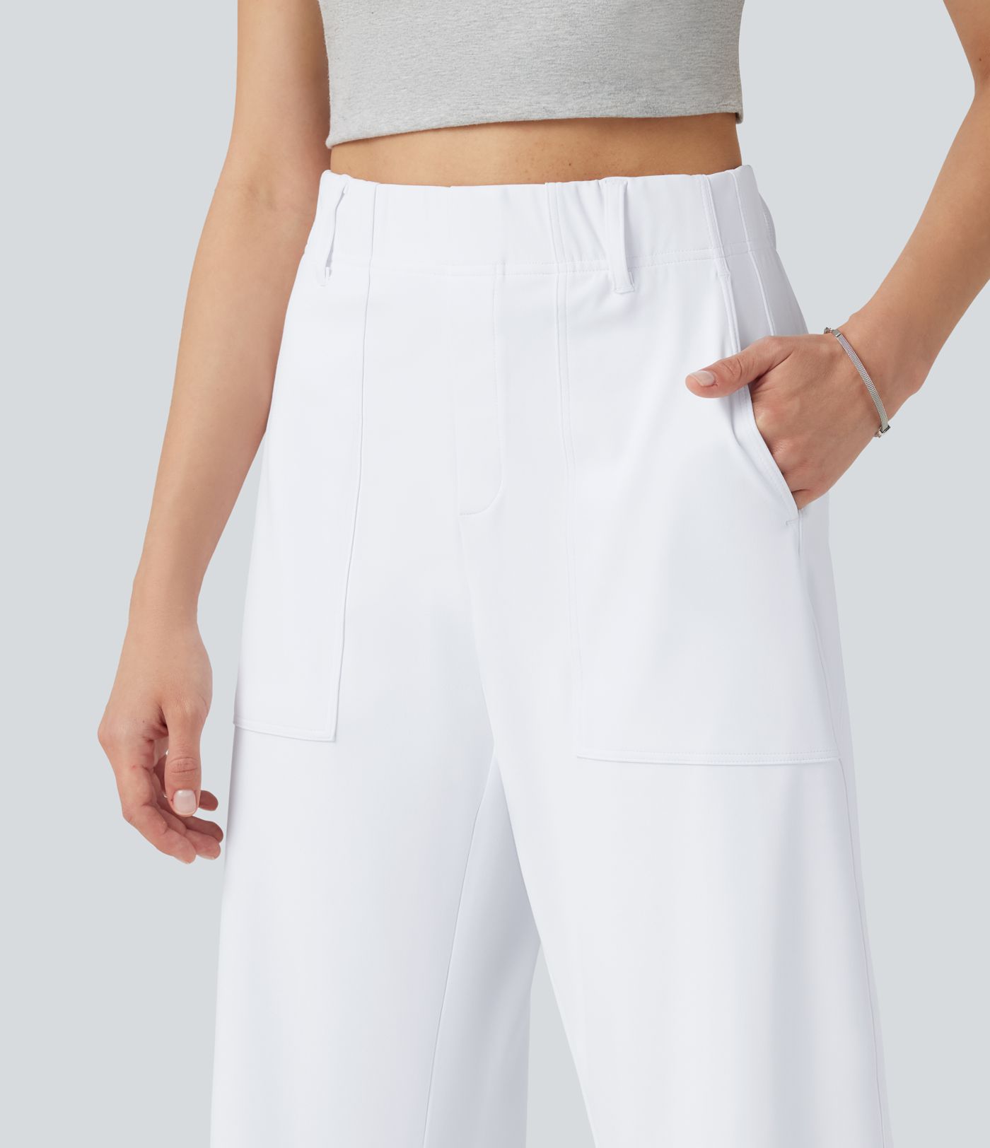 DayStretch hoch geschnittene Barrel-Leg-Freizeithose mit Taschen DayStretch hoch geschnittene Barrel-Leg-Freizeithose mit Taschen