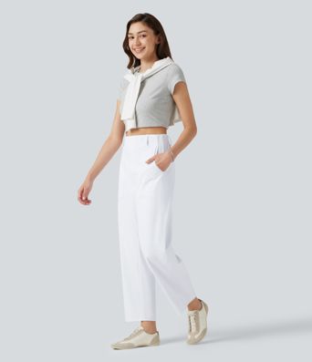DayStretch hoch geschnittene Barrel-Leg-Freizeithose mit Taschen DayStretch hoch geschnittene Barrel-Leg-Freizeithose mit Taschen